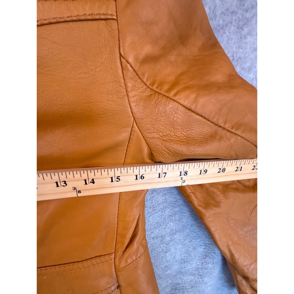 Vintage 70s Leather Jacket Womens S Driving‎ Western Yellow *Read - Picture 7 of 16